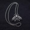 SanLan Death Head Moth Pendant Necklace Wicca Jewelry Goth Moth and The Moon