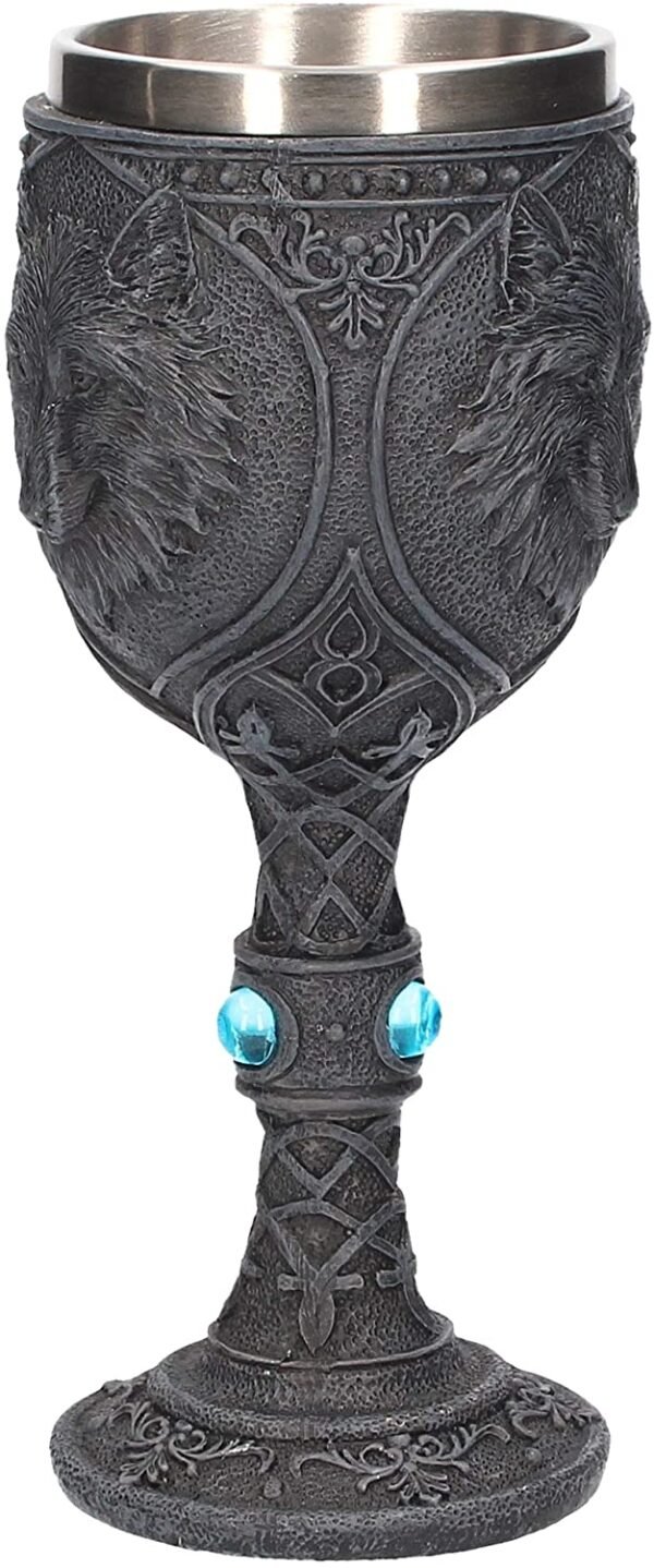 Magicun N.Giftware~Night Wolf Goblet Goblet 23cm Black