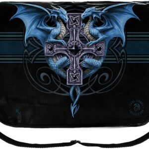 Artist Collections~ Dragon Duo Anne Stokes Messenger Bag 33cm Black, PU and Canvas, 40cm