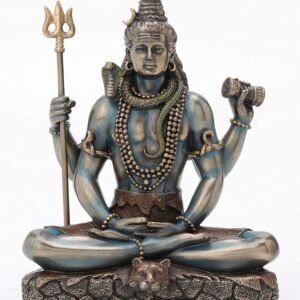 Magic  Collection~Lord Shiva in Lotus Pose Statue Sculpture - Hindu God and Destroyer of Evil Figure 6.2" Tall