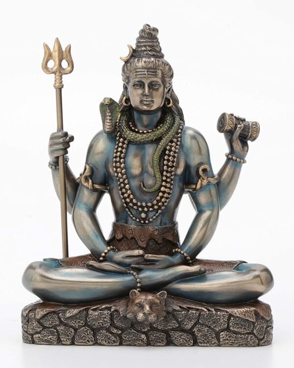 Magic  Collection~Lord Shiva in Lotus Pose Statue Sculpture - Hindu God and Destroyer of Evil Figure 6.2" Tall