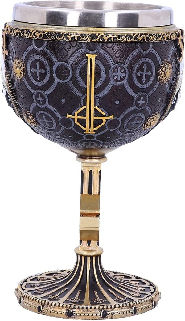 Band Merchandise~ B4886P9 Licensed Ghost Papa Emeritus III Meliora Gold Goblet Chalice, Resin w. Stainless Steel