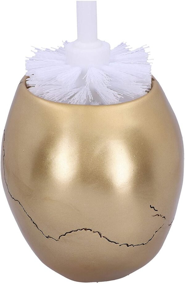 Dark Collection~Death Golden Skull Toilet Brush Holder, Gold, 16.4cm