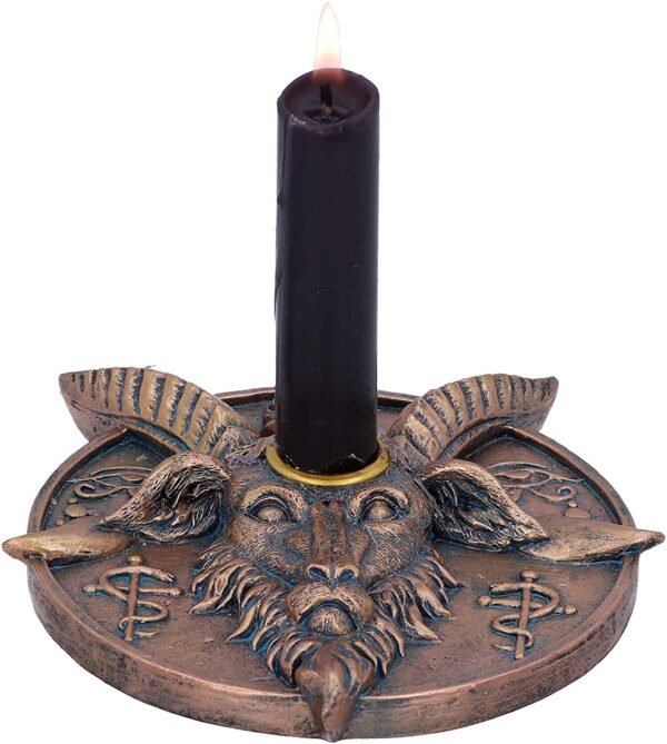 Magicun N.Giftware~Baphomet's Prayer Sabbatic Goat Incense Stick and Candle Holder, 12.6cm, Bronze