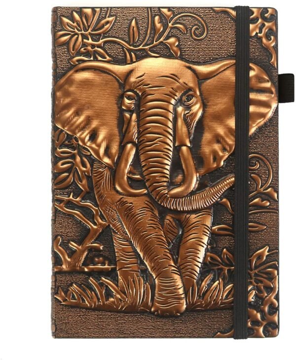 Witchcraft~Leather Journal Writing Notebook - Antique Handmade Leather Daily Notepad Sketchbook, Elephant Gift For Men & Women, Travel Diary & Notebooks to Write in (Silver, A5)
