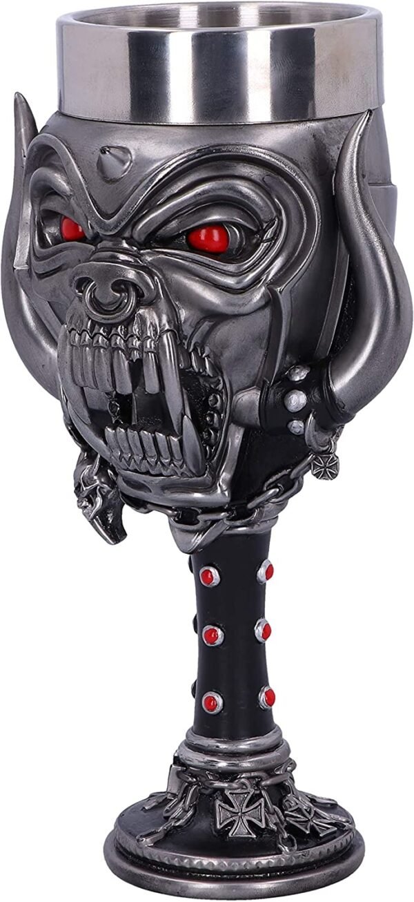 Band Merchandise~ Officially Licensed Motorhead Snaggletooth Warpig Goblet Glass, Silver, 20.5cm
