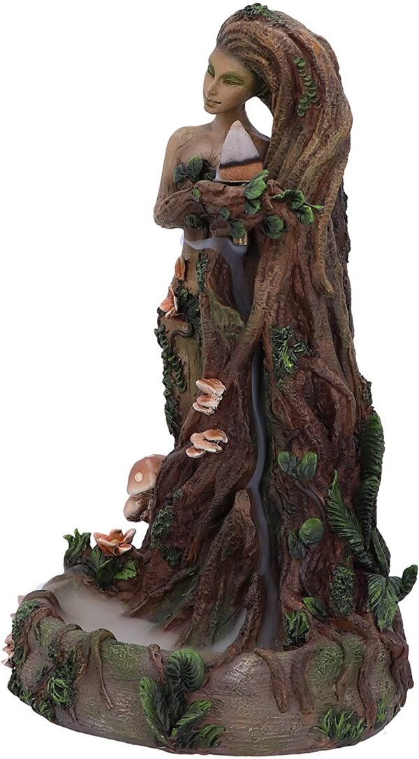 Light Collection~Lady Earth Female Tree Spirit Natural Backflow Incense Burner, Brown, 23.5cm