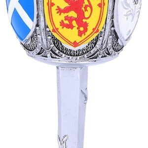 Mythology Collection~ B4697P9 Goblet of The Brave Scottish Shield Chalice 17cm, Resin w. Stainless Steel