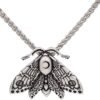 SanLan Death Head Moth Pendant Necklace Wicca Jewelry Goth Moth and The Moon