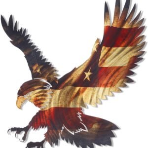 81zmRaWqY7L._AC_SL1500 Magic Collection~3D Metal Wall Art - Bald Eagle American Flag Wall Decor - Patriotic Country Wall Art - Handmade in the USA for Use Indoors or Outdoors