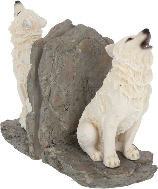Magicun N.Giftware~Wardens of The North Bookends 20.3cm White, Resin