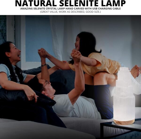 Himalayan Glow 1063 WBM Selenite Healing Crystals, 2 Wands with Single Massage Stick – 3 Count