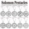 Silver Color 44 Solomon Pentacles Seal of Jupiter Mars Mercury Moon Saturn Sun Venus Talisman Pendant Stainless Steel Necklace