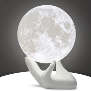 8333d004ed19d8a2a95f02db9f50526c Moon Lamp, 3.5 Inch 3D Printing Lunar Lamp Night Light with White Hand Stand as Kids Women Girls Boy Birthday Gift, USB Charging Touch Control Brightness Two Tone Warm Cool White