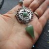 White Purple or Green Witch Necklace, Pagan Necklace, Witch Necklace, Wicca Necklace, Pentacle Jewelry, Pagan, Wicca, Pentagram