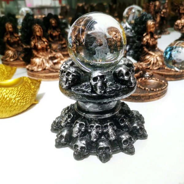 Resin Mini Skulls Ball Holder, Creative Display Base, Crystal Sphere, Stand Ornaments, Home Decor