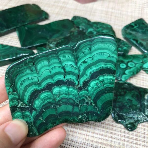 Natural Malachite Slice Crystal Mineral Specimen Polished Quartz Slab Rock Home Decoration Gift Energy