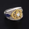 Ancient Templar G Freemason Masonic Solid 925 Sterling Silver Ring