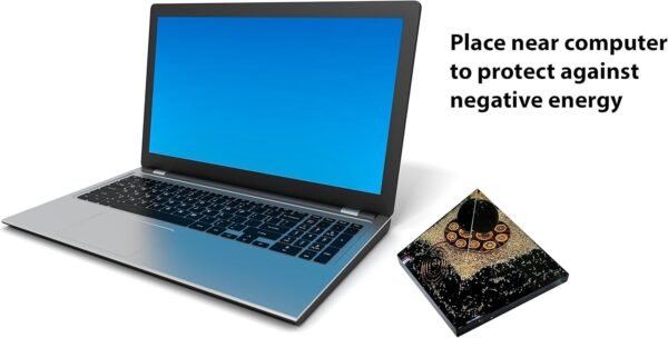 Crystal Orgone Pyramid – Orgonite Energy Generator with Copper-Wrapped Quartz and Shungite Crystals for Positive Energy