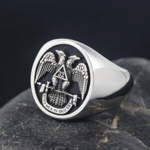 Scottish Rite 32 Degree Mason Freemasonry Masonic 925 Sterling Silver Ring