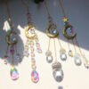 Crystal Wind Chime Star Moon Sun Light Catcher Prism Rainbow Maker Suncatcher Windbell Hanging Pendant Ornament Home Decoration