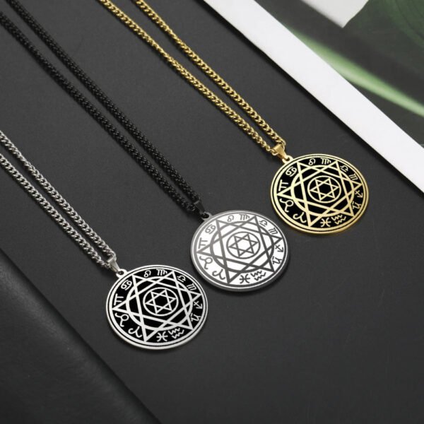Talisman Seal Solomon Six-pointed Star 12 Constellation Pendant Hexagram Stainless Steel Necklaces