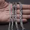 Sterling Silver Bracelet Men Link Chain Peace Lines Corsair