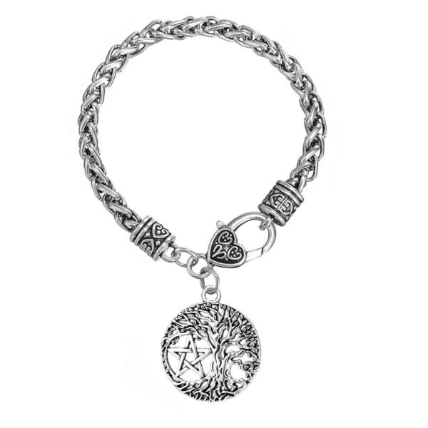 Tree of Life Yggdrasil Pentacle Pentagram Pendant Wicca Pagan Charm Bracelet