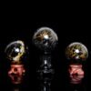 Natural Crystal Yellow Patterned Black Tourmaline Sphere Transparent Quartz Spiritual Healing