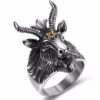 Gothic Ring Satan Ram Goat Ring Gothic Halloween Jewelry