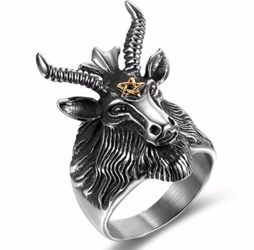 Gothic Ring Satan Ram Goat Ring Gothic Halloween Jewelry