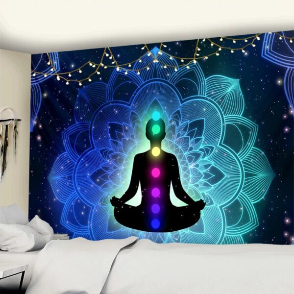 Vibrant Mandala Buddha 7 Chakra Tapestry – Elevate Your Space with Boho Bliss and Spiritual Serenity