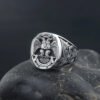 Masonic Scottish Rite 33 Degree Double Head Eagle Phoenix Hand Engraved Sterling Silver Ring