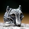 Nordic Trinity Wolf Head Ring: Viking Gothic Stainless Steel
