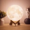 Moon Lamp Moon Night Light 3D Printing Lunar Lamp Large 7.1In 3 Colors for Kids Gift for Women USB Rechargeable Touch Contral Brightness Yellow Warm and Cool White