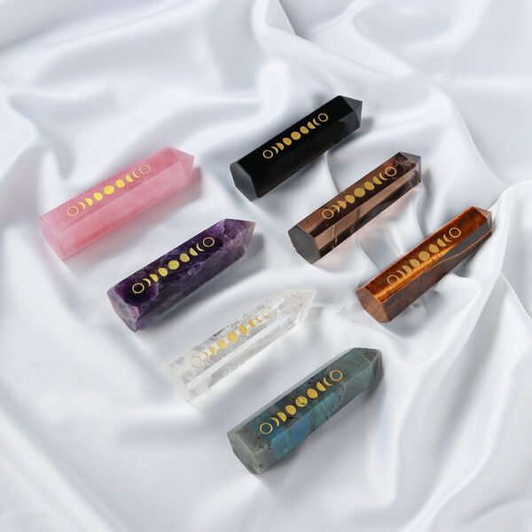 Quartz Gemstone Witch Crafts | Wand Carved Quartz Crystal | Natural Stones Witch Stone - Stones