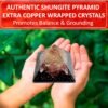Crystal Orgone Pyramid – Orgonite Energy Generator with Copper-Wrapped Quartz and Shungite Crystals for Positive Energy