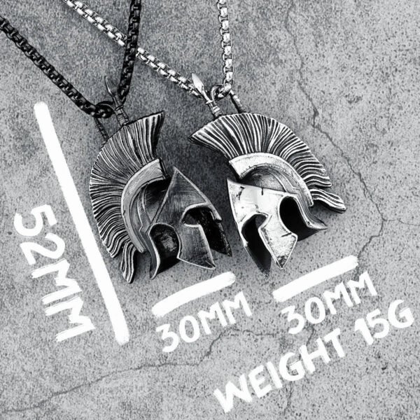 Vintage Spartan Helmet Necklace Stainless Steel Pendant Punk Rock Men Chain Hip Hop for Rider Boyfriend Biker Jewelry Best Gift