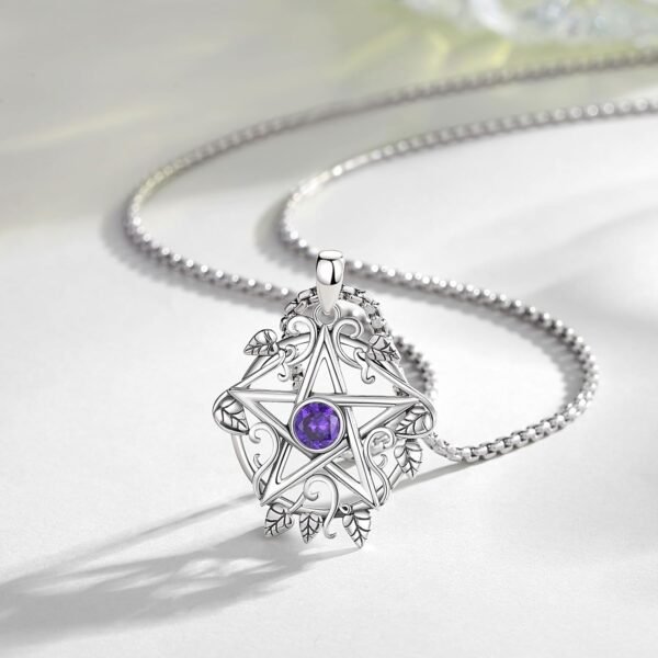 Vito Sterling Silver Tetragrammaton Necklace for Women Men, Abalone Shell 18k Gold Plated Pentagram Pendant, Wiccan Protection Amulet Pentacle Star Jewelry Gift for Wife Husband, 24"/18"/22"