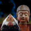 Crystal Orgone Pyramid – Orgonite Energy Generator with Copper-Wrapped Quartz and Shungite Crystals for Positive Energy