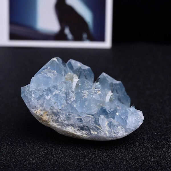 Celestite Geode Natural Crystal Quartz Stone Geomantic Omen Healing Mineral Rock Home Decor Blue Crystal Hole