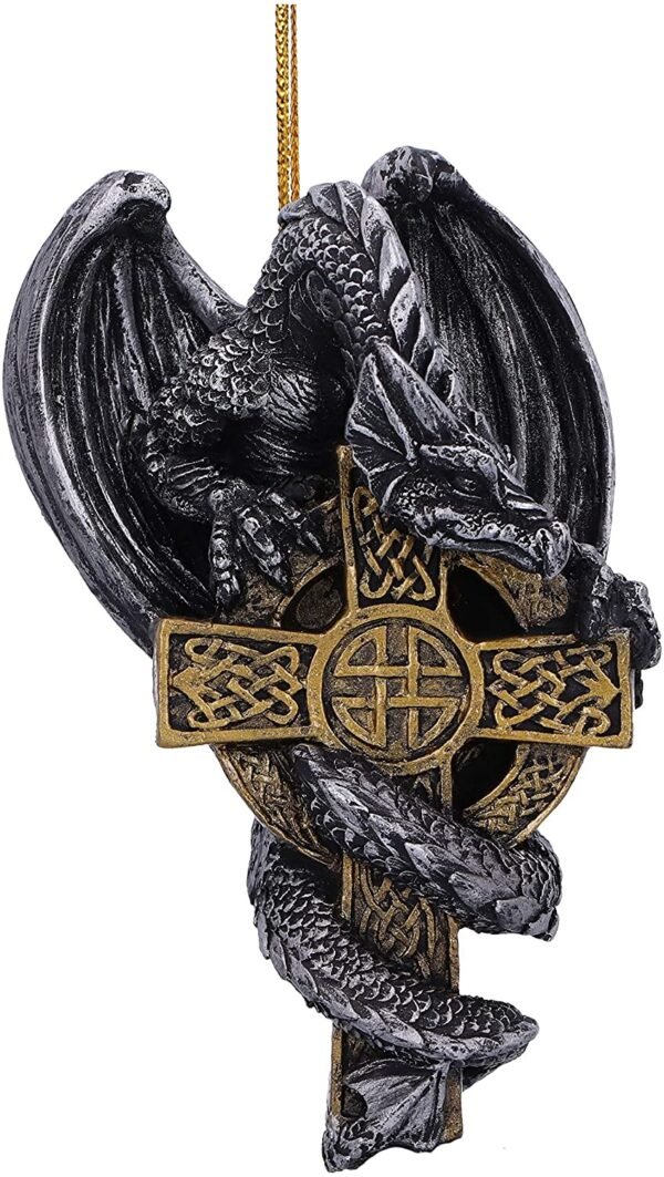 Magicun N.Giftware~Claus Festive Hanging Dragon Ornament, 11cm, Gold