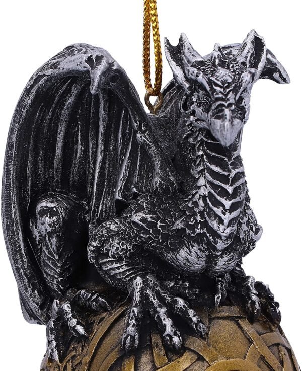 Fantasy Collection~ Balthazar Festive Hanging Dragon Ornament, Gold, 10.16cm