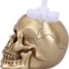 Dark Collection~Death Golden Skull Toilet Brush Holder, Gold, 16.4cm
