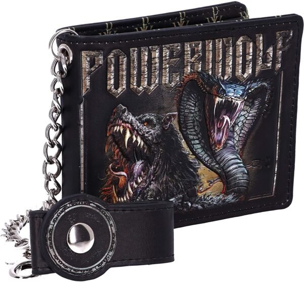 Band Merchandise~ Officially Licensed Powerwolf Kiss of The Cobra King Embossed Wallet, Black, 11cm