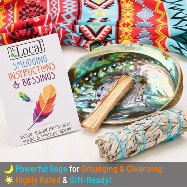 Witchcraft~Origins Smudging Kit - White Sage Smudge Stick + Palo Santo + Abalone Shell Bowl | Sustainably Sourced Healing Incense for Home Cleansing, Protection, Meditation, Positive Energy