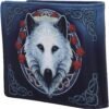 Magicun N.Giftware~Lisa Parker Guardian of The Fall White Autumn Wolf Wallet, 11cm, Blue