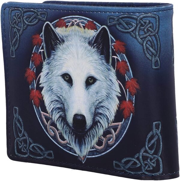 Magicun N.Giftware~Lisa Parker Guardian of The Fall White Autumn Wolf Wallet, 11cm, Blue