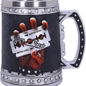Band Merchandise~ B4895P9 Judas Priest British Steel Album Tankard Mug, Black, One Size