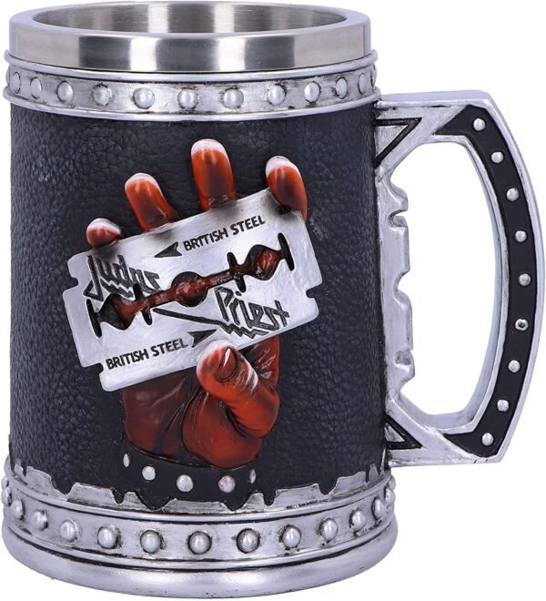 Band Merchandise~ B4895P9 Judas Priest British Steel Album Tankard Mug, Black, One Size